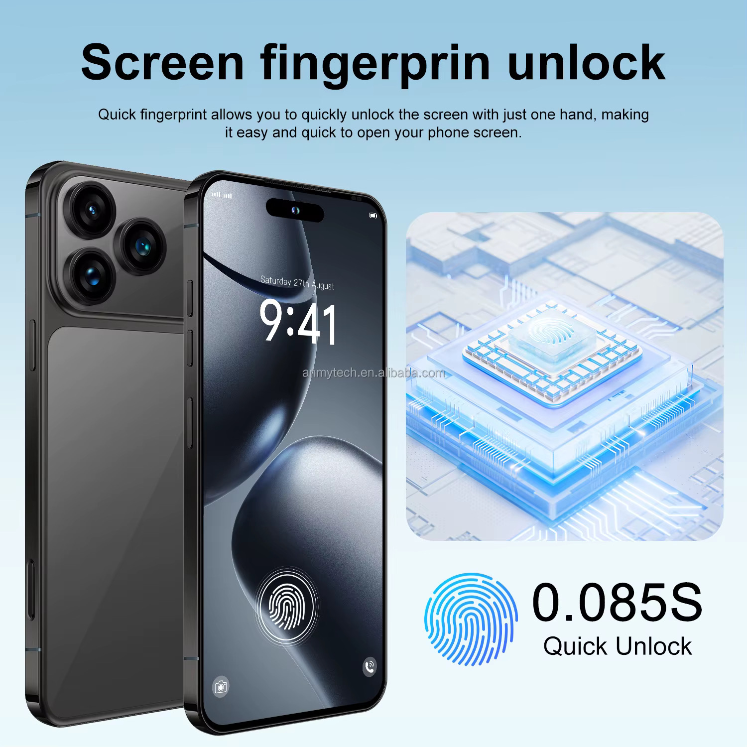 Face ID + fingerprint. Unlocked in 0.085s.